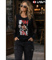 CAMISETA DE MUJER WHAT IS LOVE NEGRO LA SAL