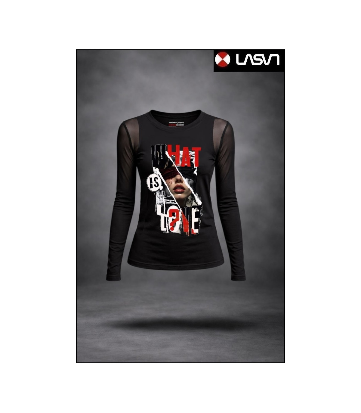 CAMISETA DE MUJER WHAT IS LOVE NEGRO LA SAL