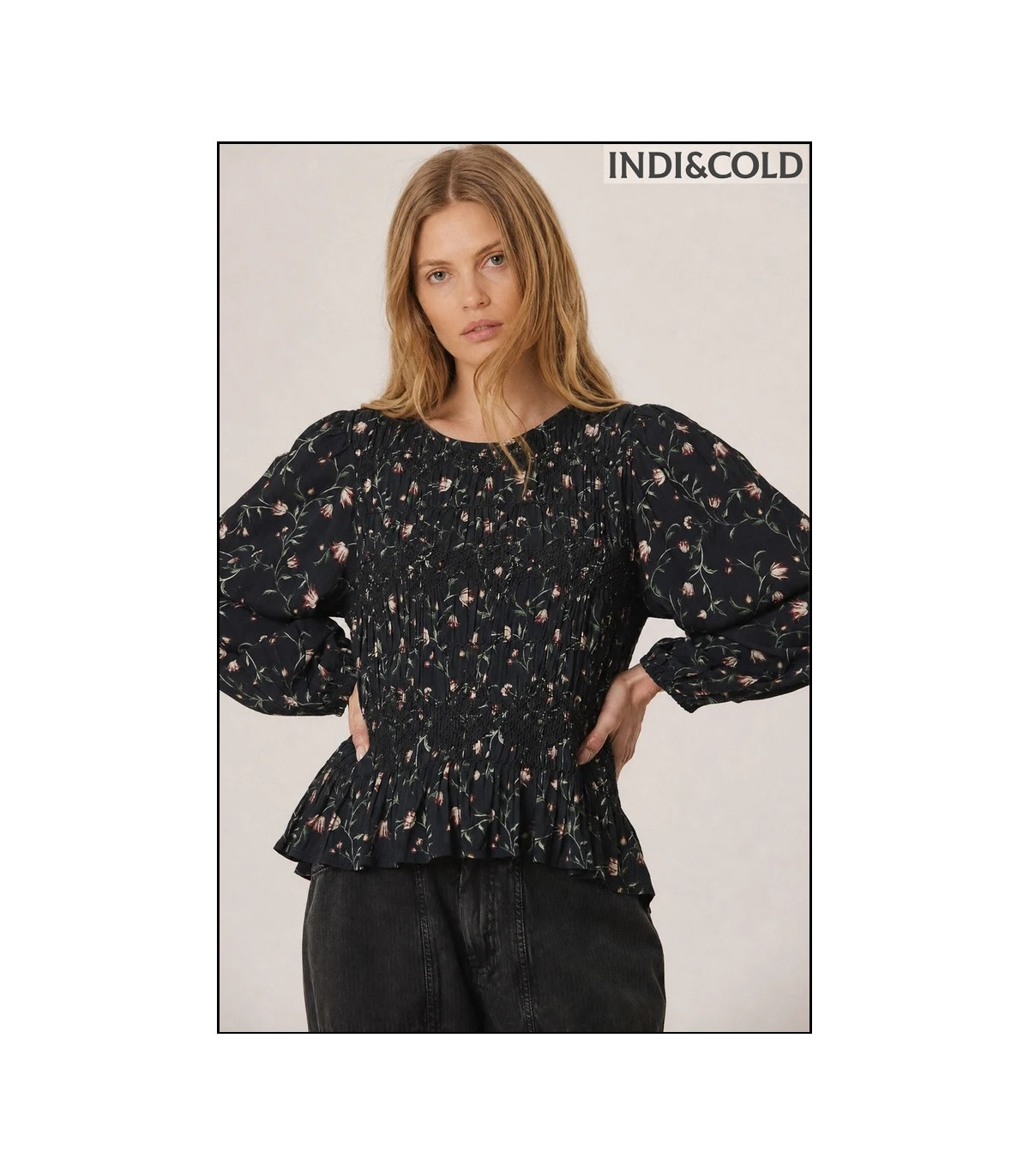 BLUSA SMOCK ESTAMPADO FLORAL INDI&COLD
