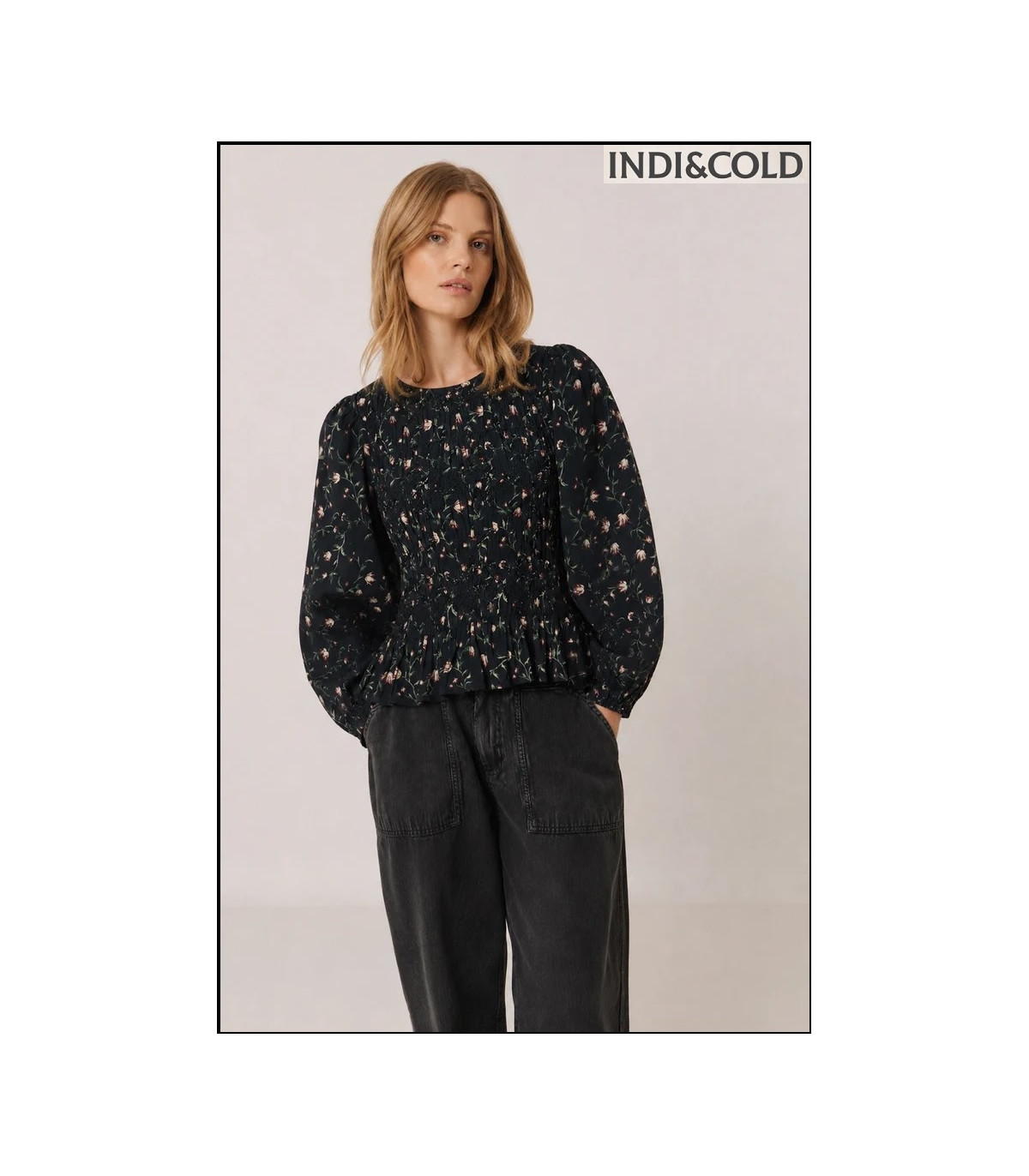 BLUSA SMOCK ESTAMPADO FLORAL INDI&COLD