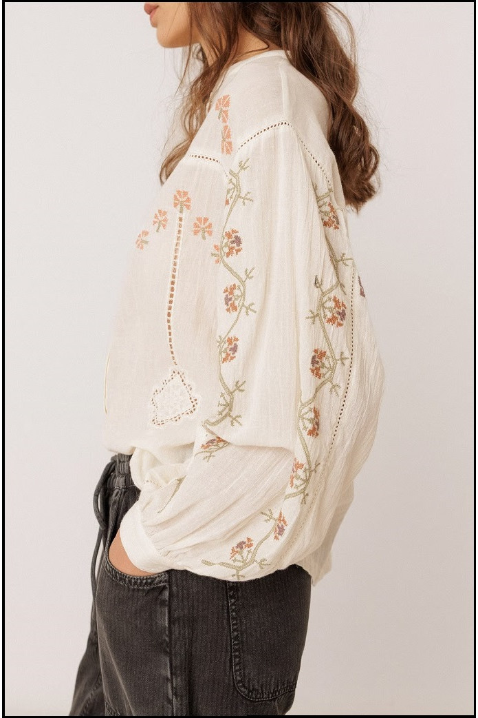 CAMISA BORDADOS CRUDO INDI&COLD