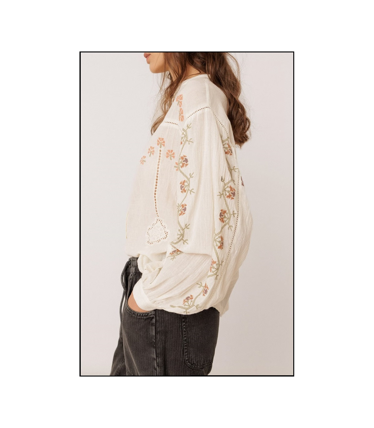 CAMISA BORDADOS CRUDO INDI&COLD