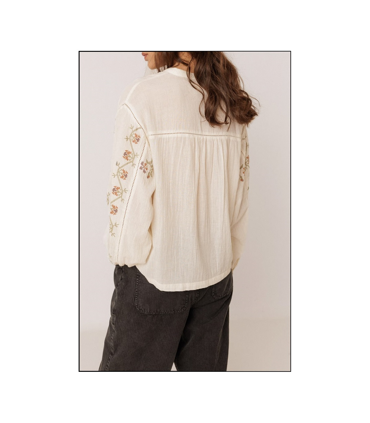 CAMISA BORDADOS CRUDO INDI&COLD