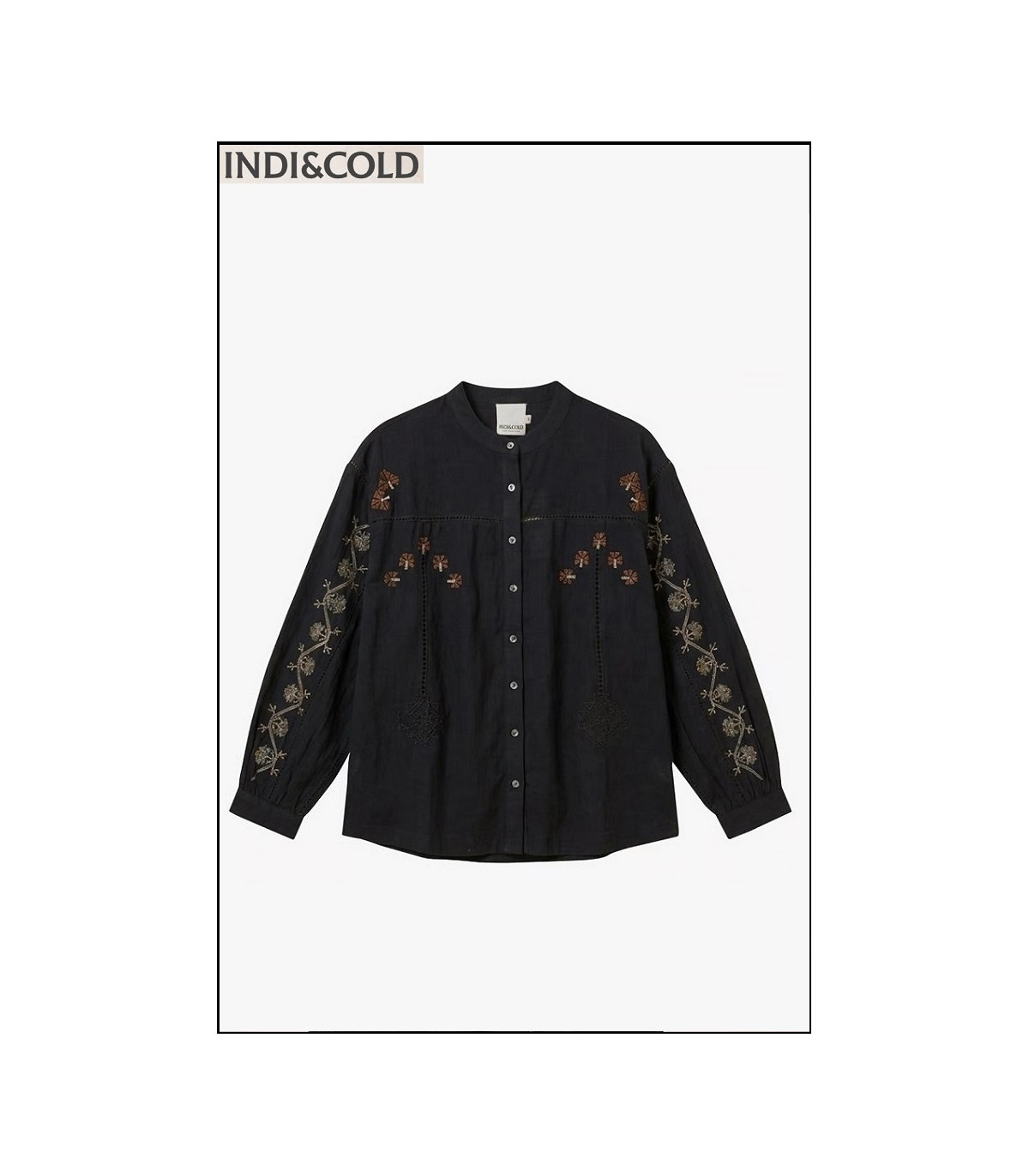 CAMISA BORDADOS NEGRO INDI&COLD