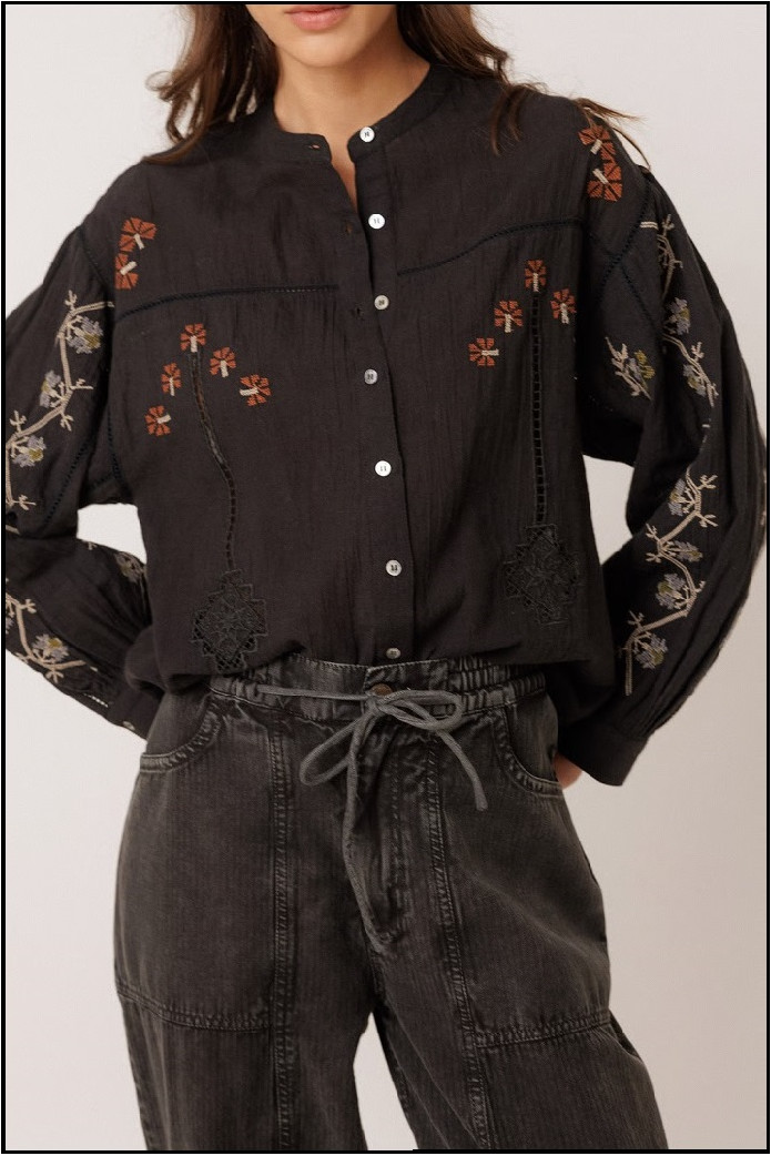 CAMISA BORDADOS NEGRO INDI&COLD