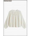 CAMISA COMBINADA CON PUNTILLAS CRUDO INDI&COLD