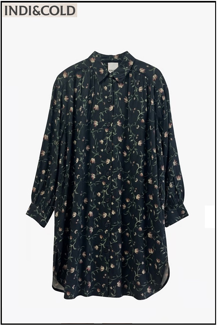 VESTIDO CAMISERO ESTAMPADO FLORAL INDI&COLD