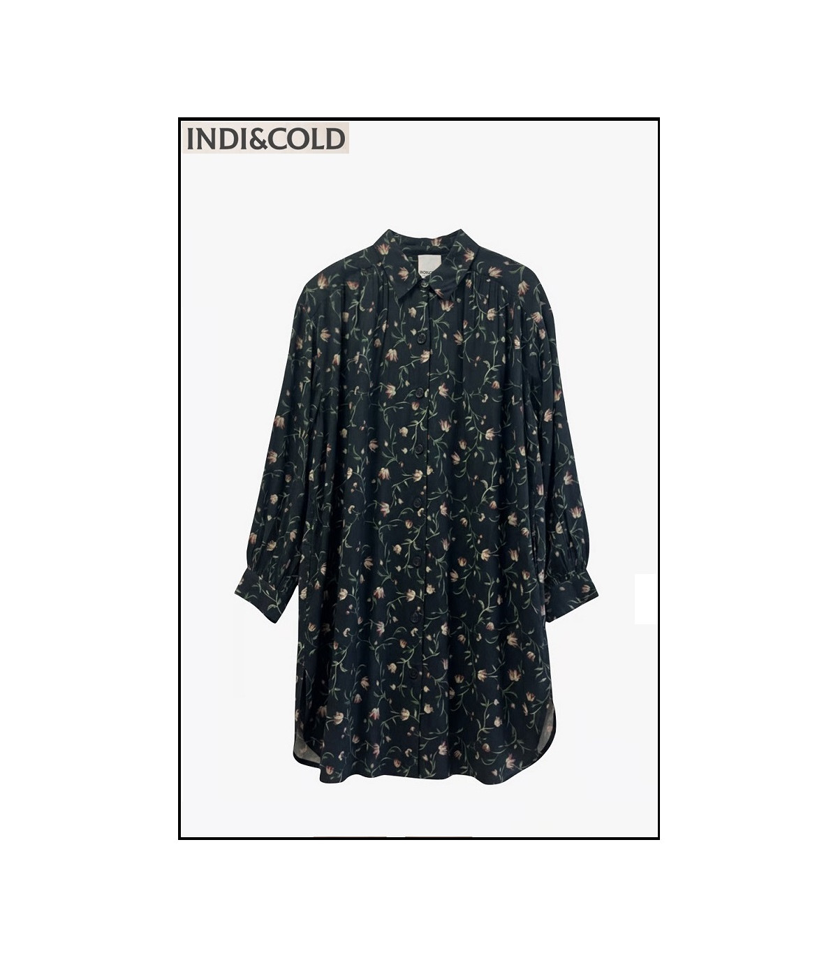 VESTIDO CAMISERO ESTAMPADO FLORAL INDI&COLD