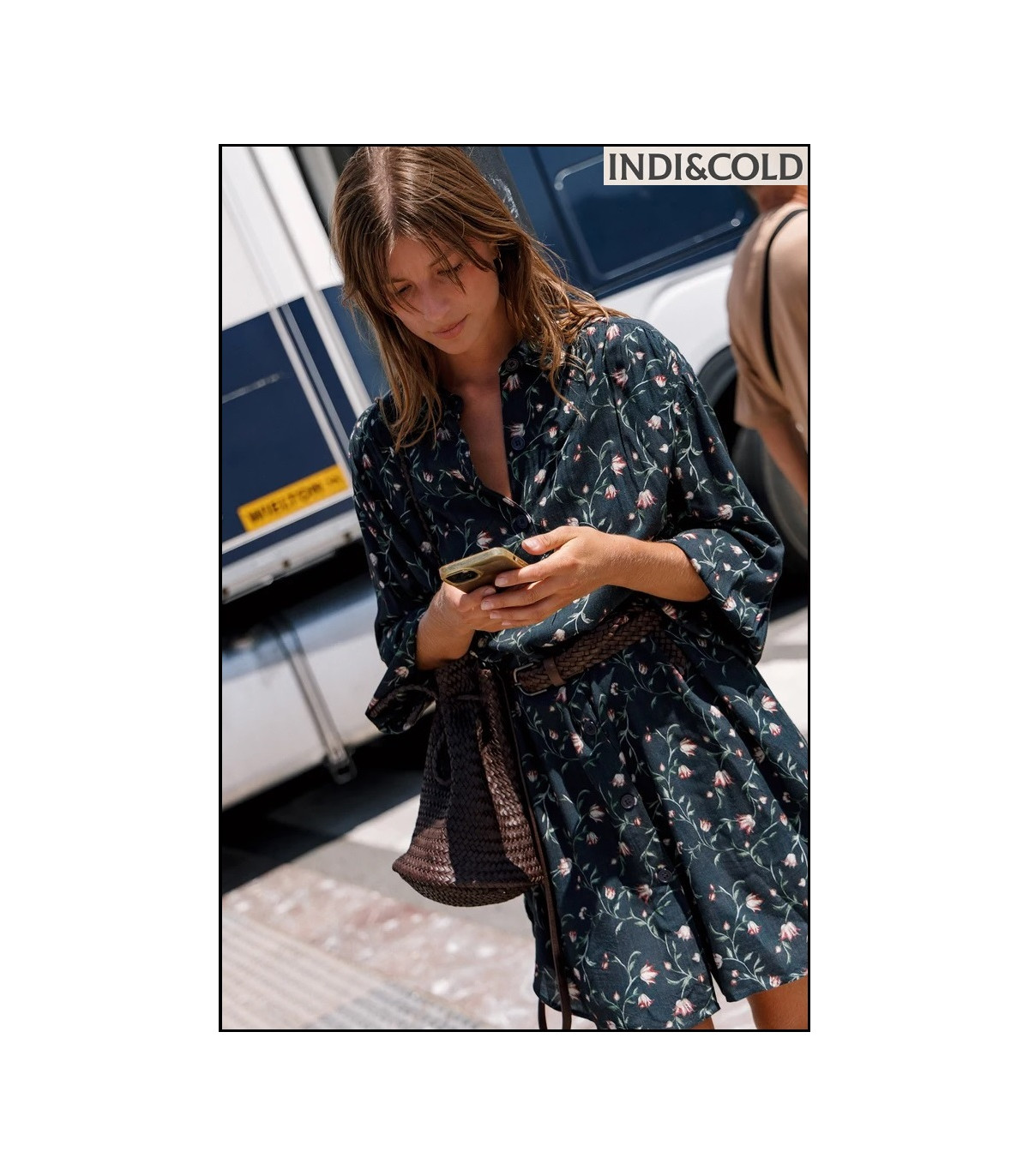 VESTIDO CAMISERO ESTAMPADO FLORAL INDI&COLD