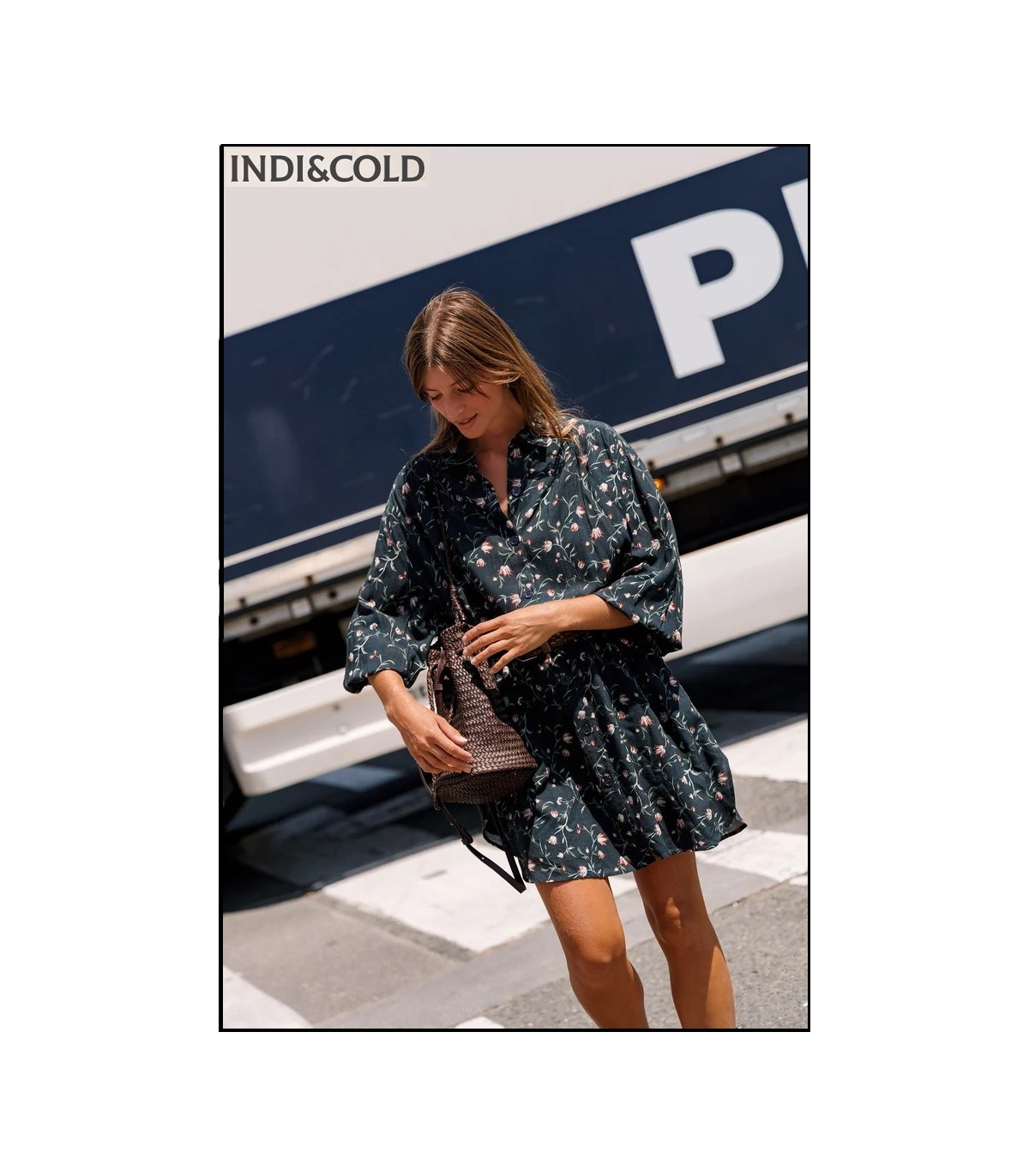 VESTIDO CAMISERO ESTAMPADO FLORAL INDI&COLD