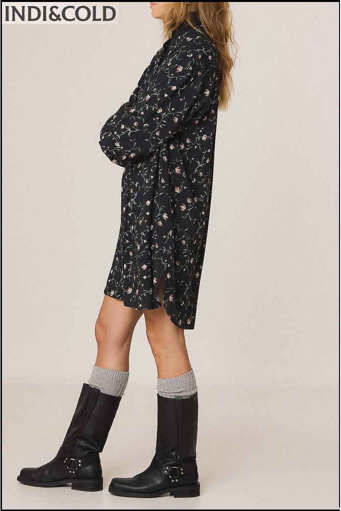 VESTIDO CAMISERO ESTAMPADO FLORAL INDI&COLD