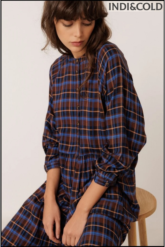 VESTIDO CUADROS MULTICOLOR INDI&COLD