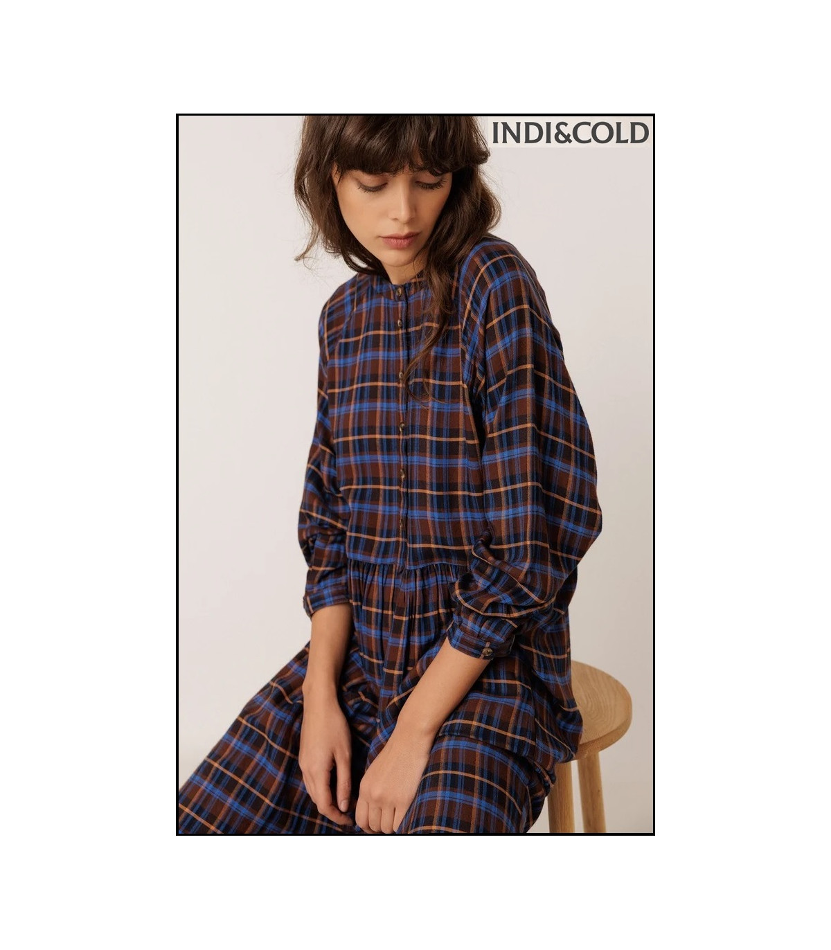 VESTIDO CUADROS MULTICOLOR INDI&COLD