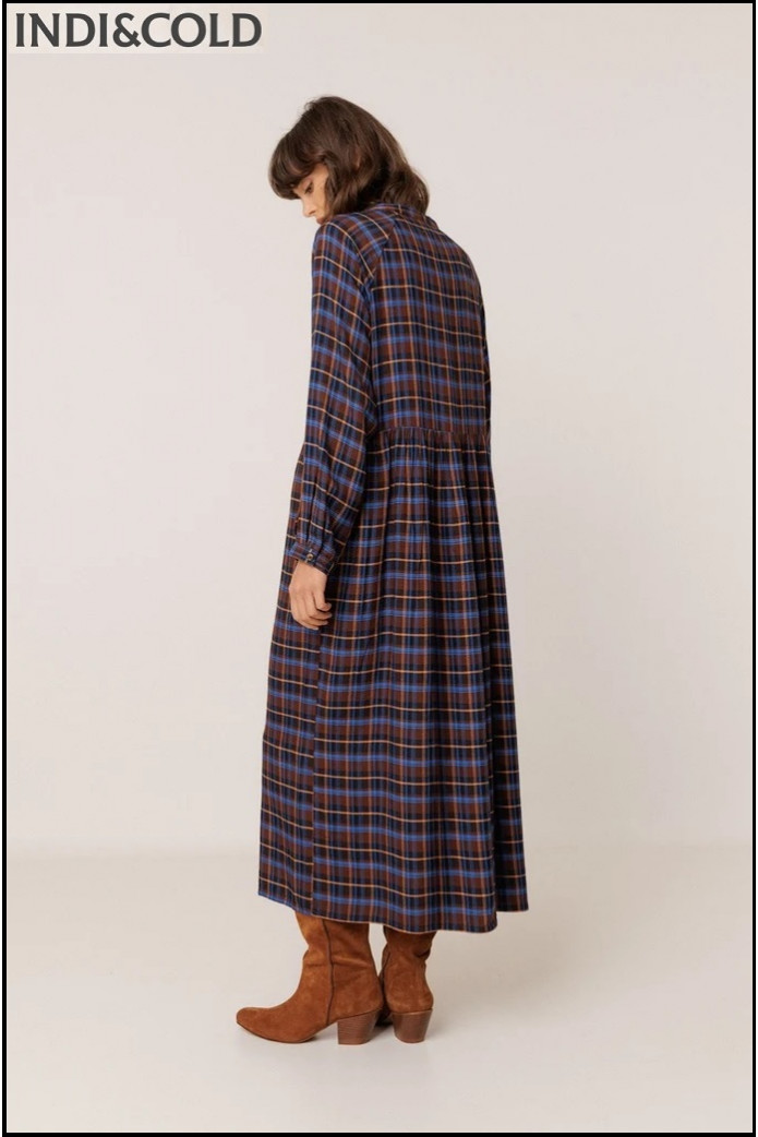 VESTIDO CUADROS MULTICOLOR INDI&COLD