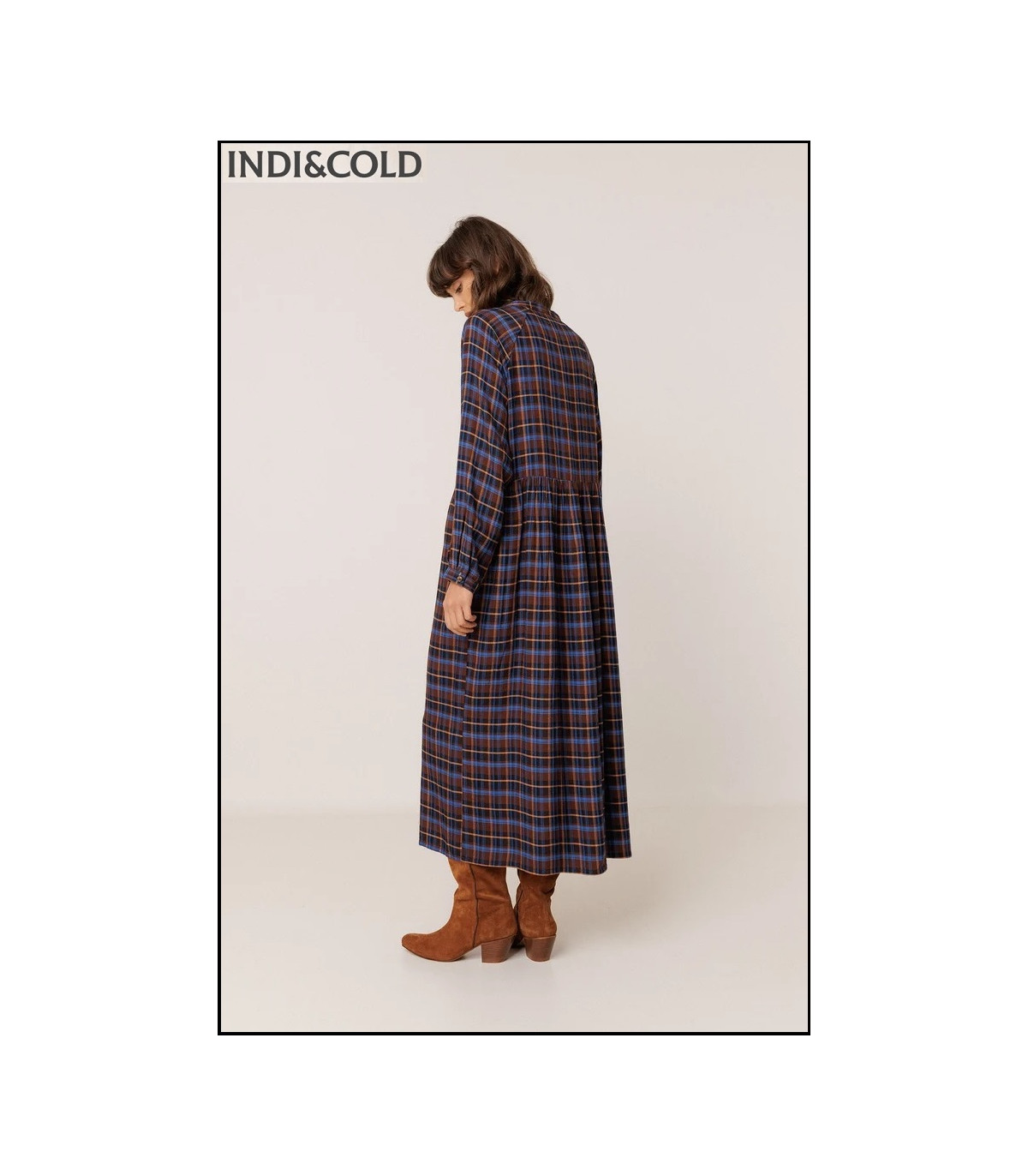 VESTIDO CUADROS MULTICOLOR INDI&COLD