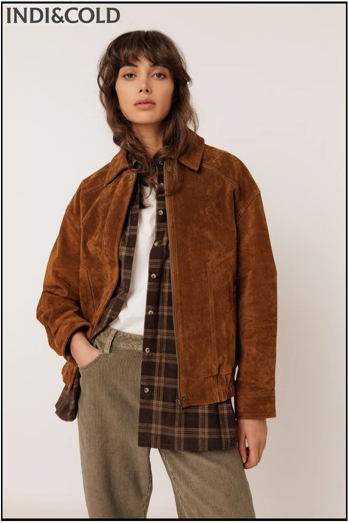 CAZADORA BOMBER PIEL INDI&COLD