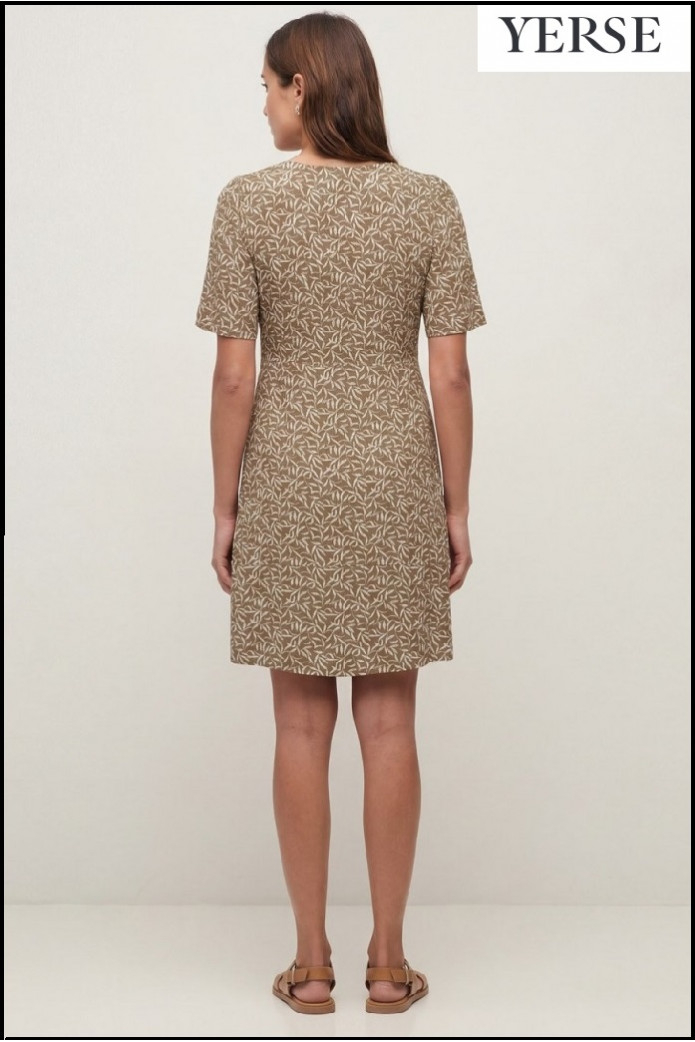 VESTIDO MIDI FLUIDO FLORES YERSE