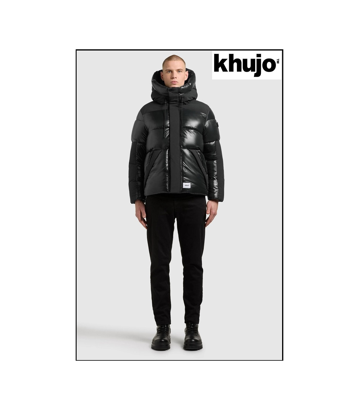 PARKA CORTA ACOLCHADA GRIS OSCURO KHUJO