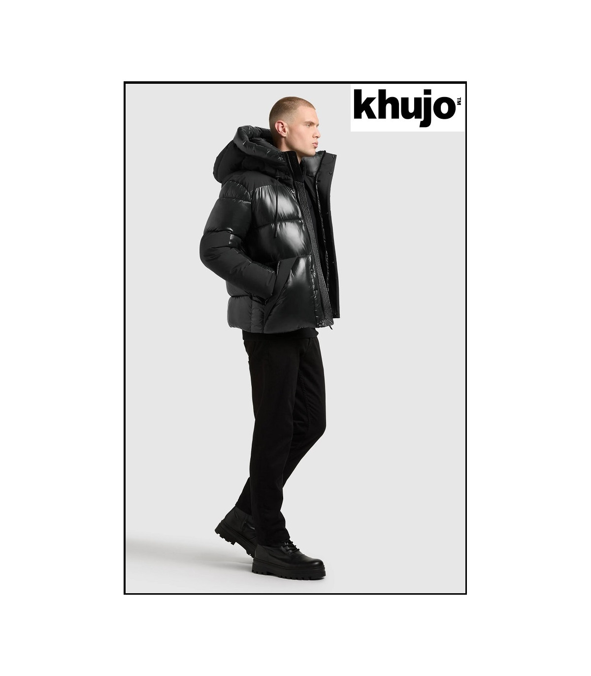 PARKA CORTA ACOLCHADA GRIS OSCURO KHUJO