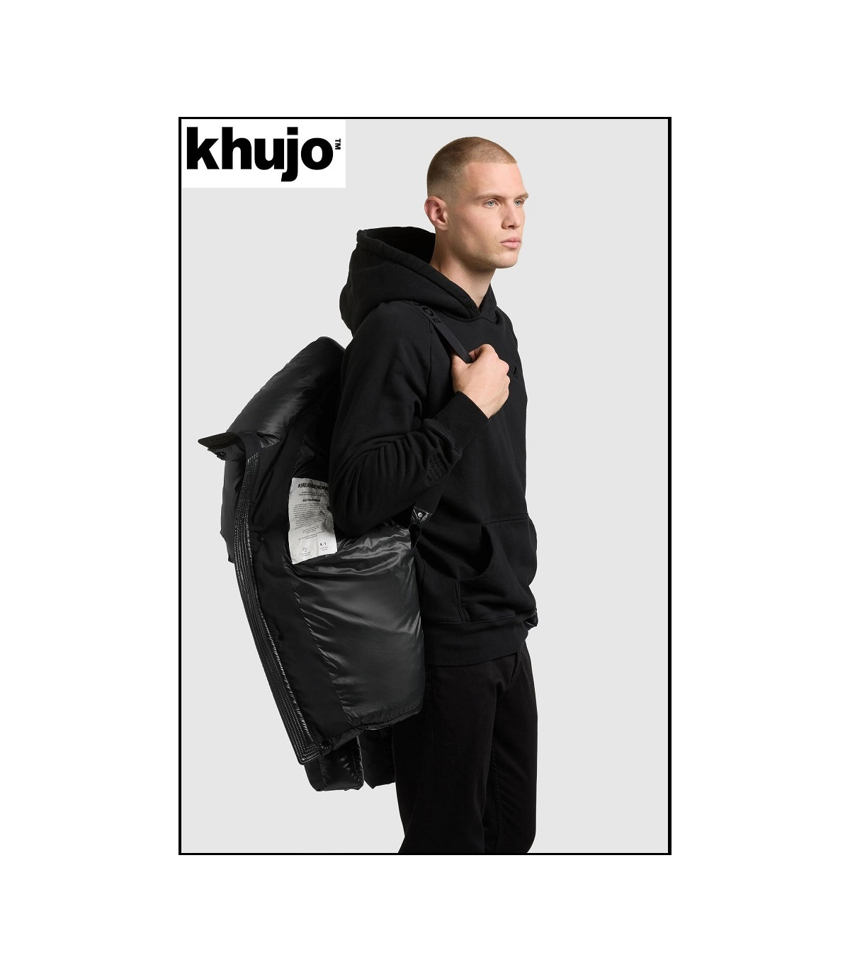 PARKA CORTA ACOLCHADA GRIS OSCURO KHUJO