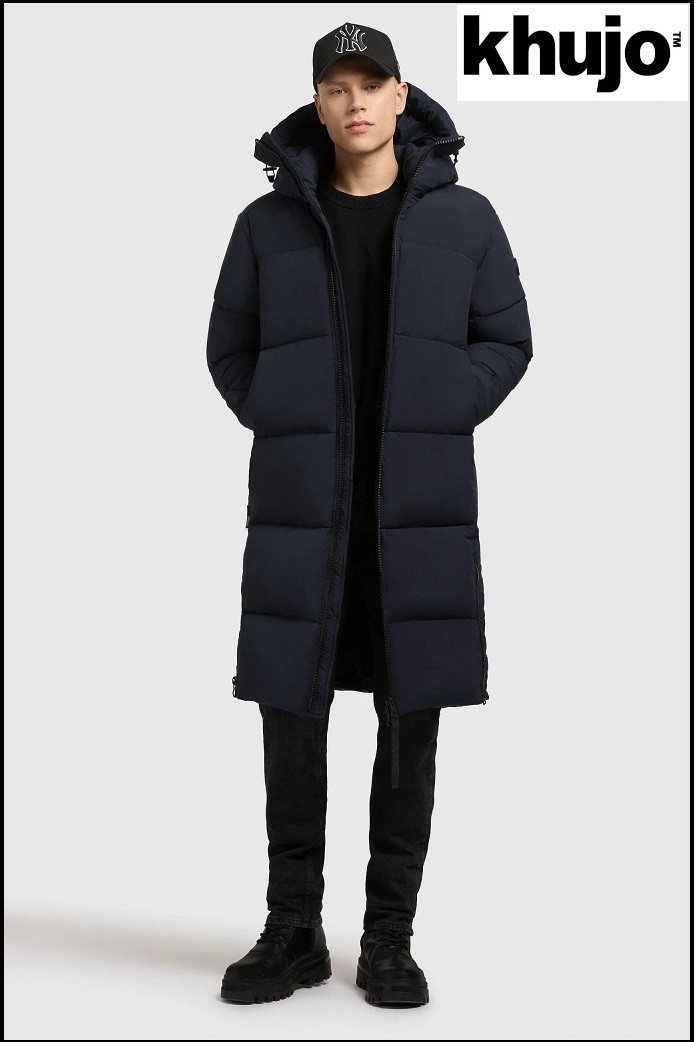 CHAQUETA LARGA GRIS OSCURO KHUJO