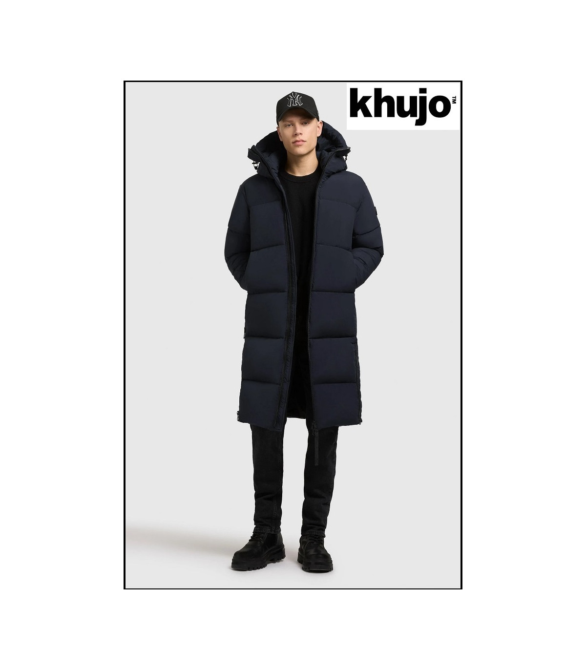 CHAQUETA LARGA GRIS OSCURO KHUJO