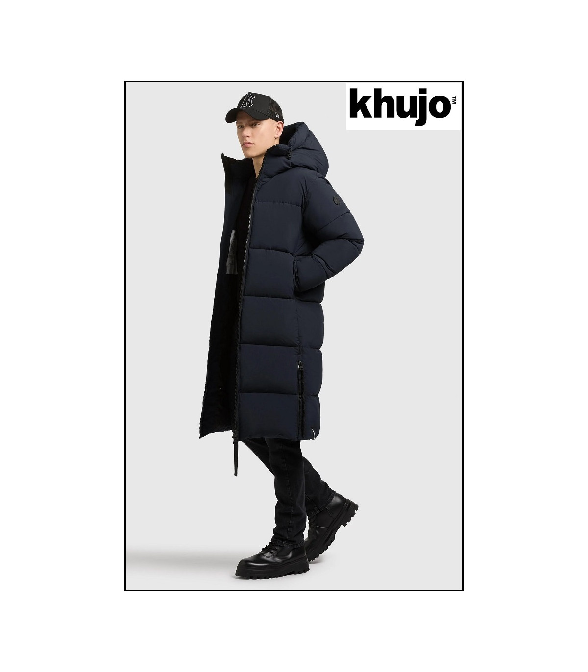 CHAQUETA LARGA GRIS OSCURO KHUJO