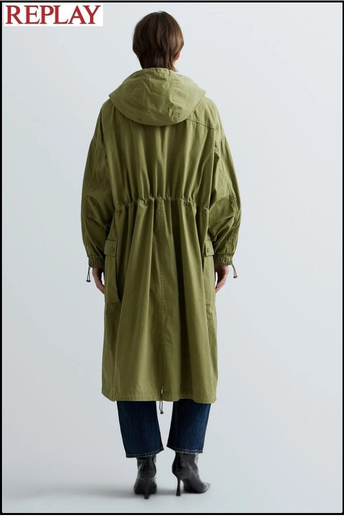 PARKA CON CAPUCHA DE MEZCLA DE ALGODÓN REPLAY