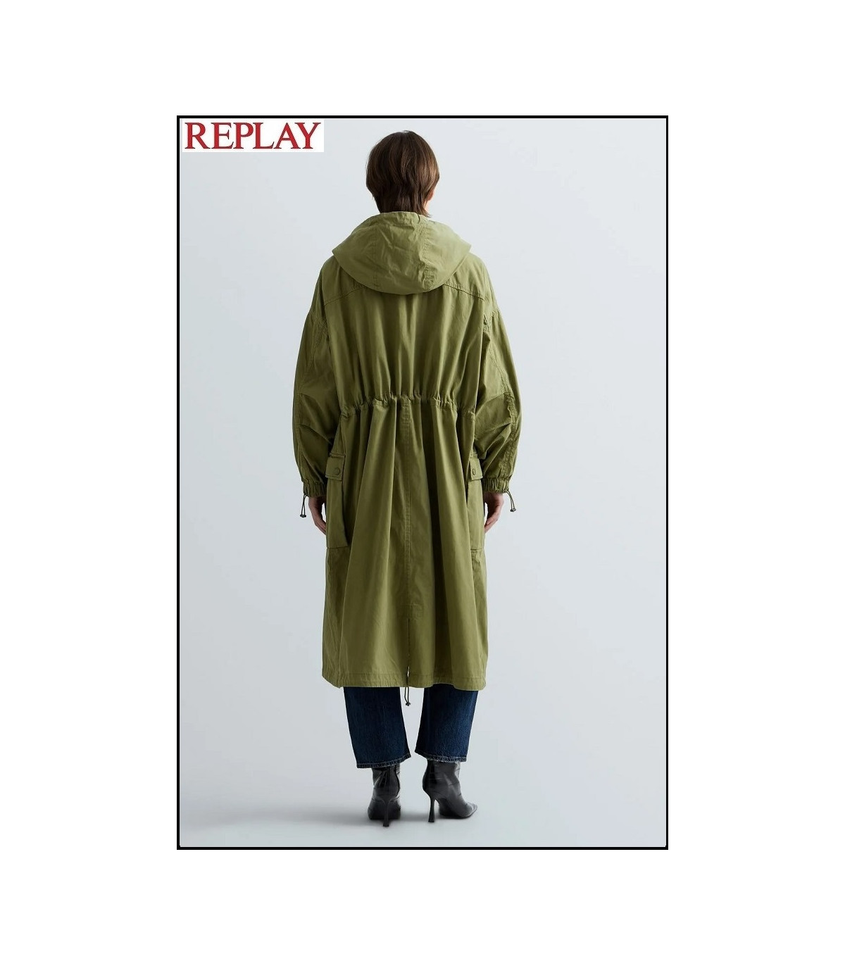 PARKA CON CAPUCHA DE MEZCLA DE ALGODÓN REPLAY