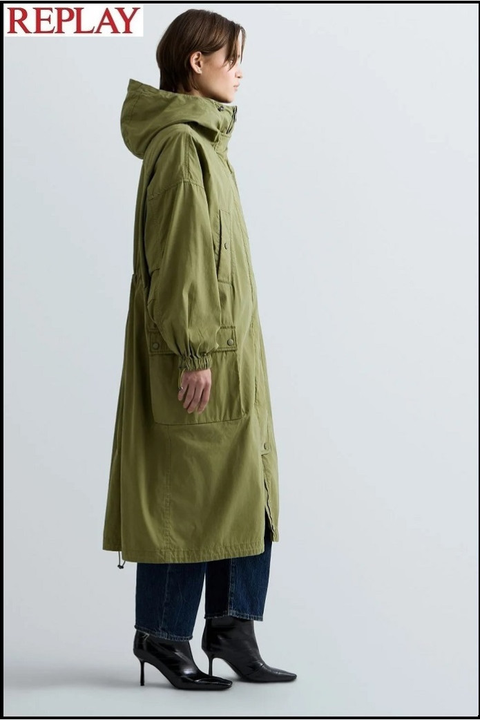 PARKA CON CAPUCHA DE MEZCLA DE ALGODÓN REPLAY