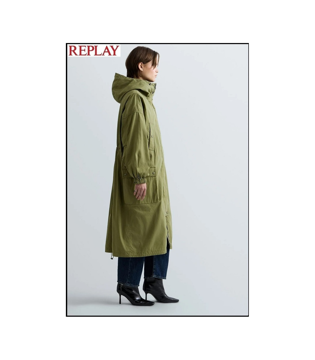 PARKA CON CAPUCHA DE MEZCLA DE ALGODÓN REPLAY