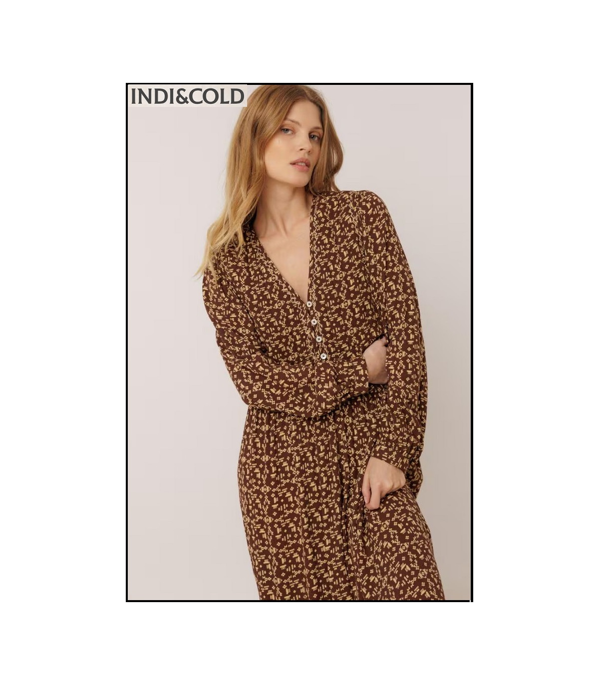 VESTIDO ESTAMPADO ÉTNICO INDI&COLD