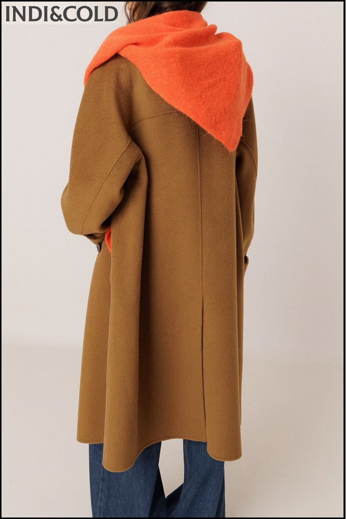 MAXI ABRIGO LANA CON CAPUCHA CAMEL INDI&COLD