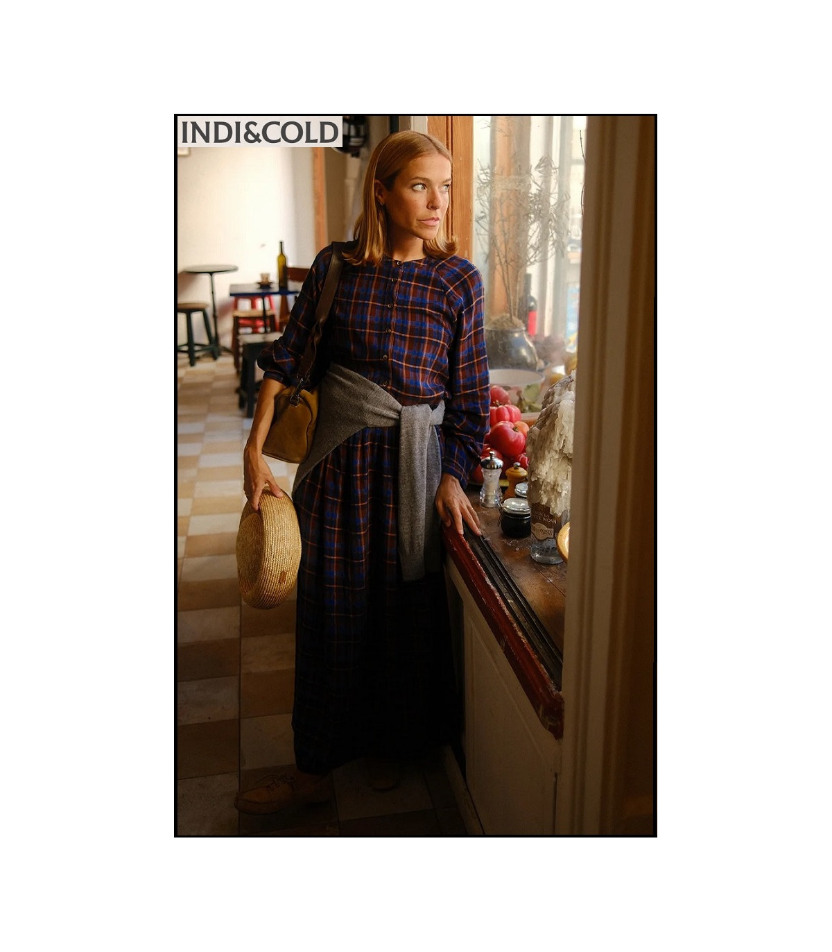 VESTIDO CUADROS MULTICOLOR INDI&COLD