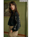 CAMISA BORDADA CON VOLUMEN NEGRO INDI&COLD
