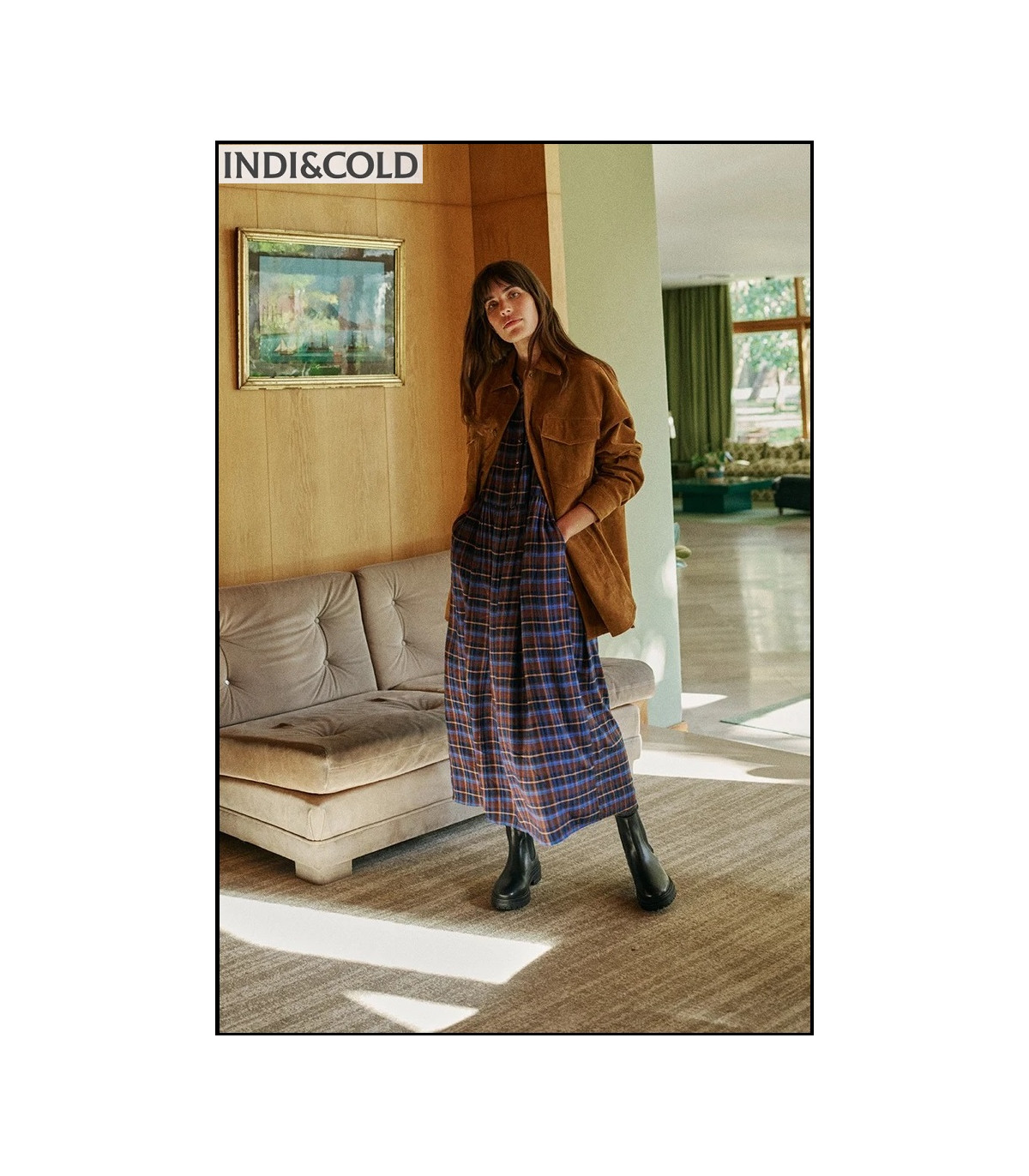 VESTIDO CUADROS MULTICOLOR INDI&COLD