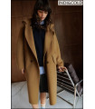 MAXI ABRIGO LANA CON CAPUCHA CAMEL INDI&COLD