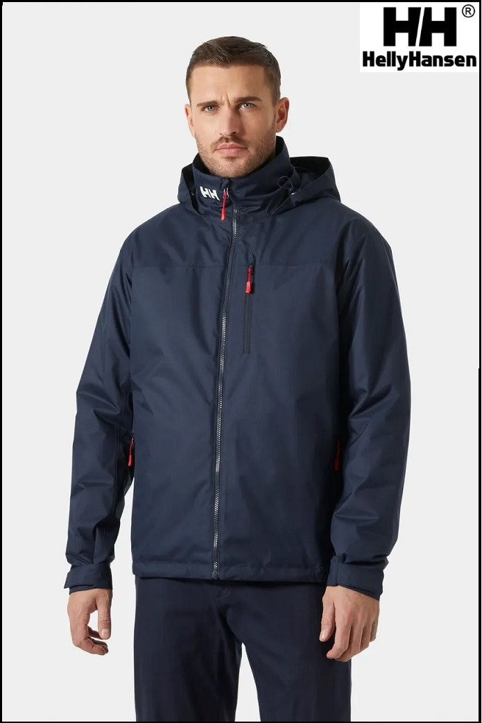CREW HOODED PILE JACKET NAVY HELLY HANSEN