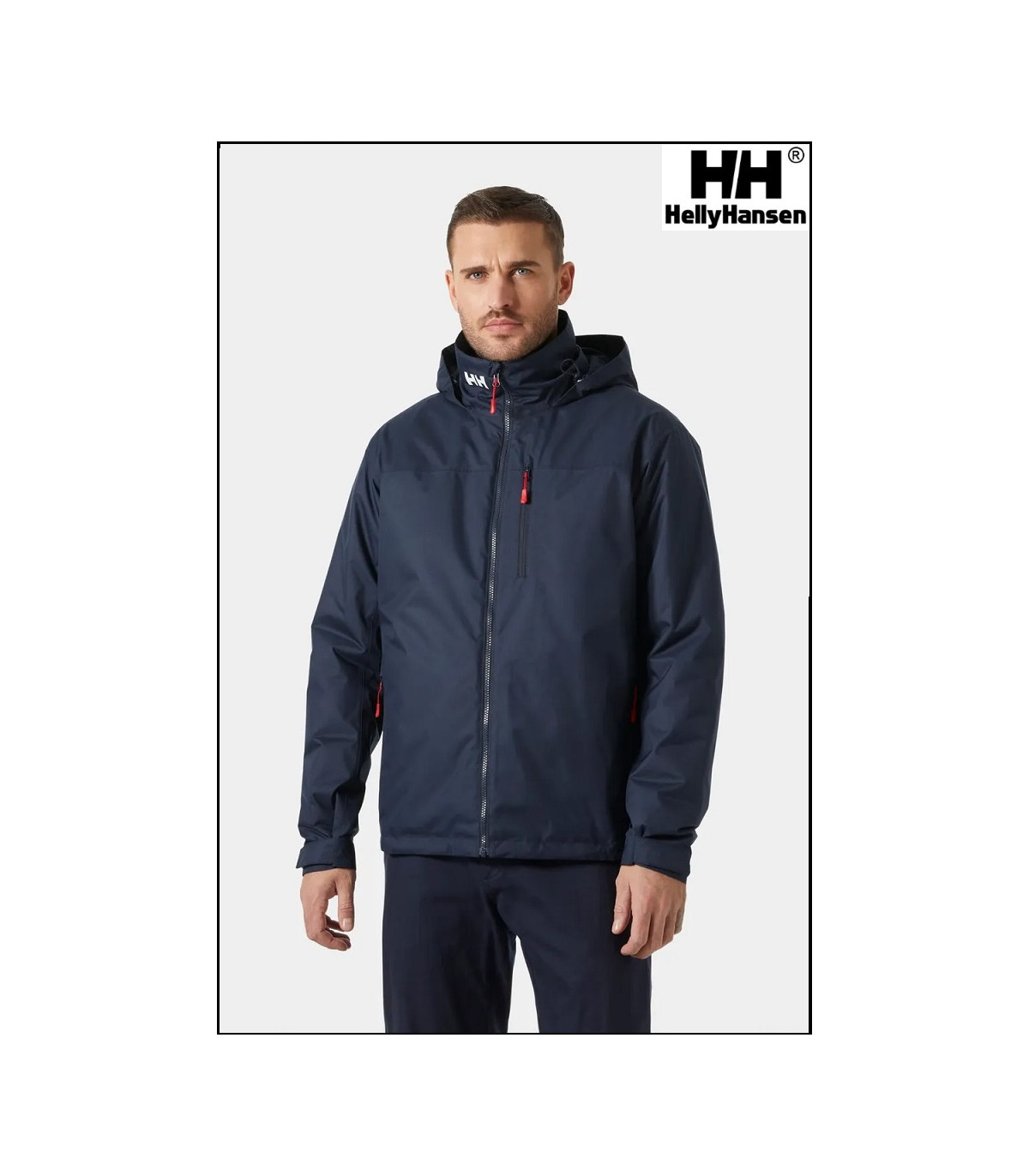 CREW HOODED PILE JACKET NAVY HELLY HANSEN