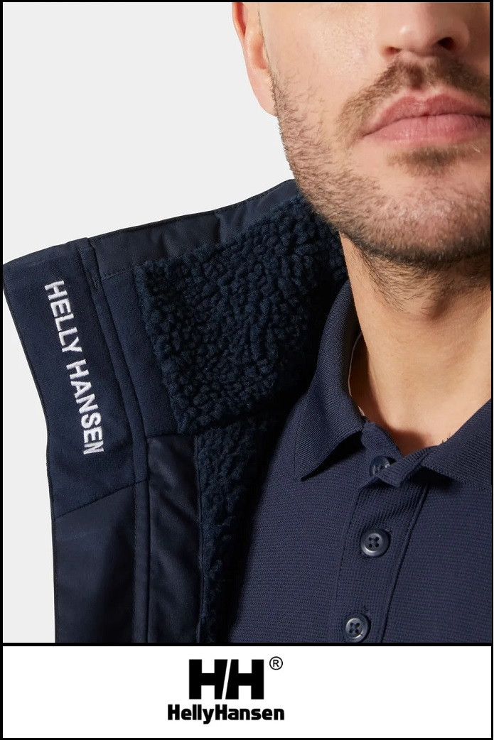 CREW HOODED PILE JACKET NAVY HELLY HANSEN