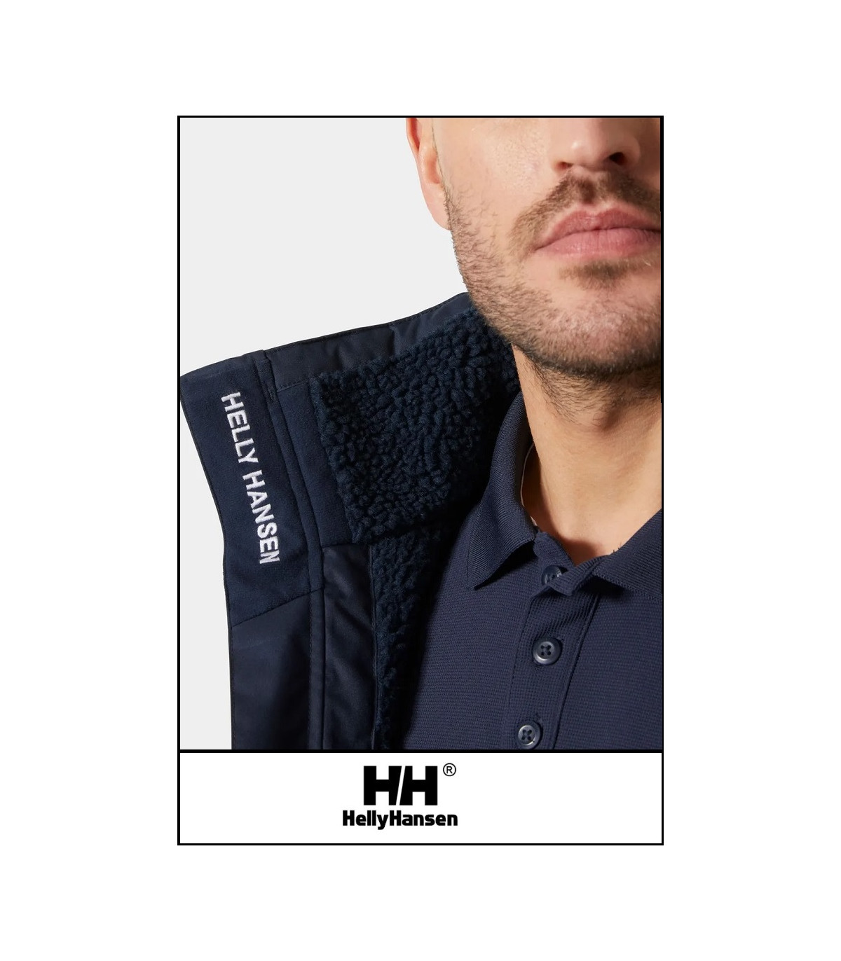 CREW HOODED PILE JACKET NAVY HELLY HANSEN