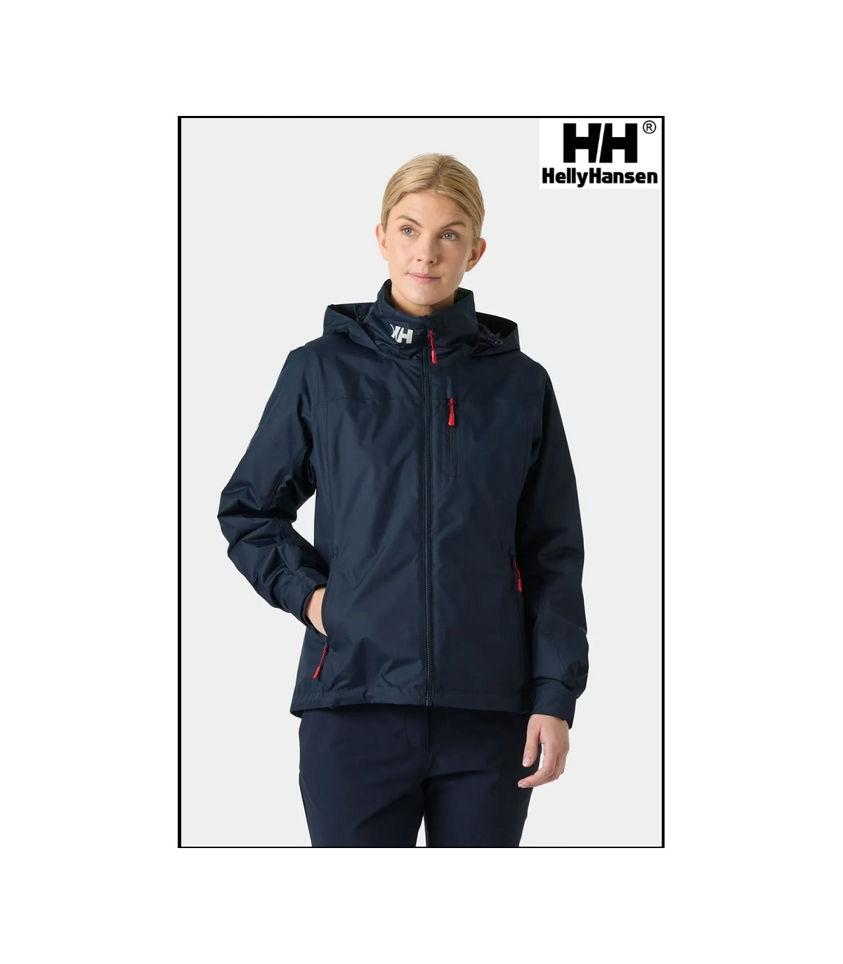 CREW HOODED PILE JACKET NAVY HELLY HANSEN