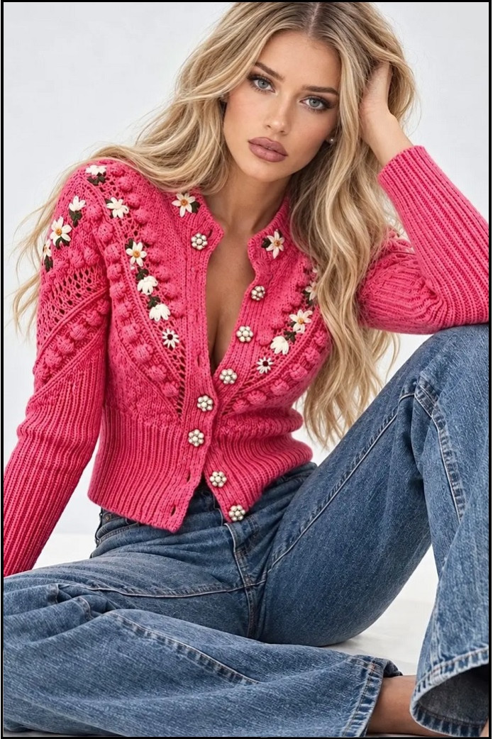 CHAQUETA ROSALIA FLOWER KNIT BY FETICHE SUANCES