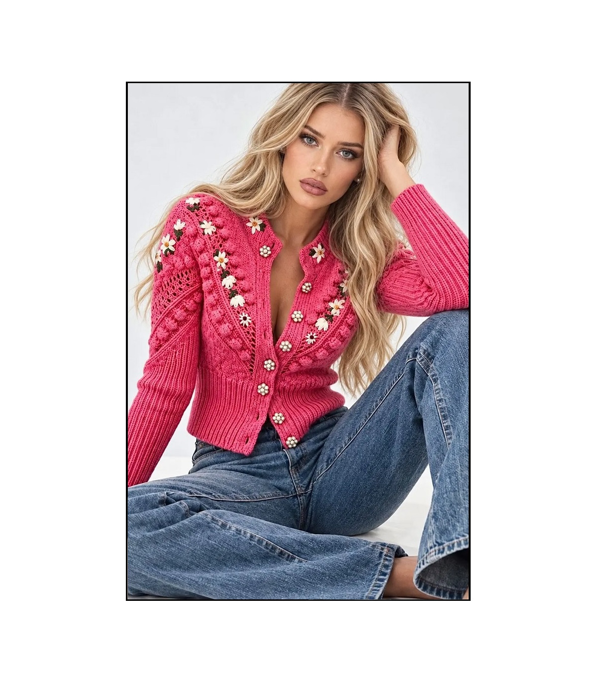 CHAQUETA ROSALIA FLOWER KNIT BY FETICHE SUANCES