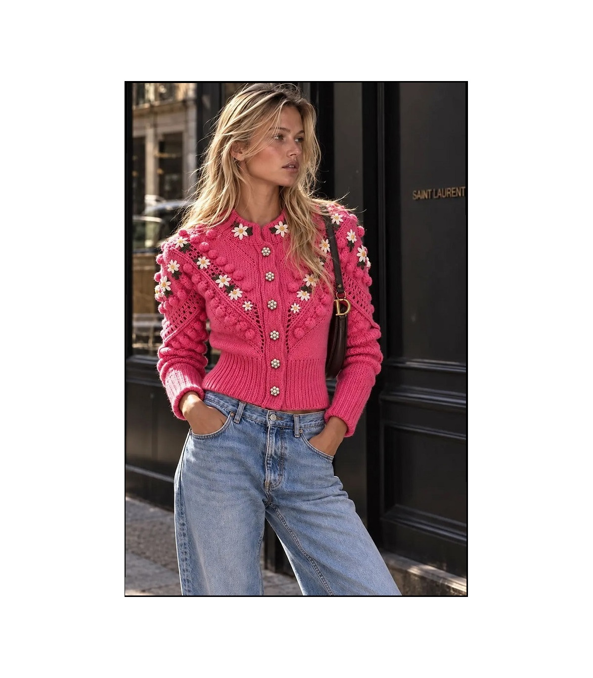 CHAQUETA ROSALIA FLOWER KNIT BY FETICHE SUANCES