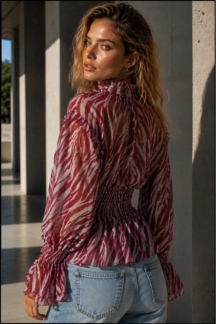 BLUSA ZEBRA WINE BLOUSE BY FETICHE SUANCES