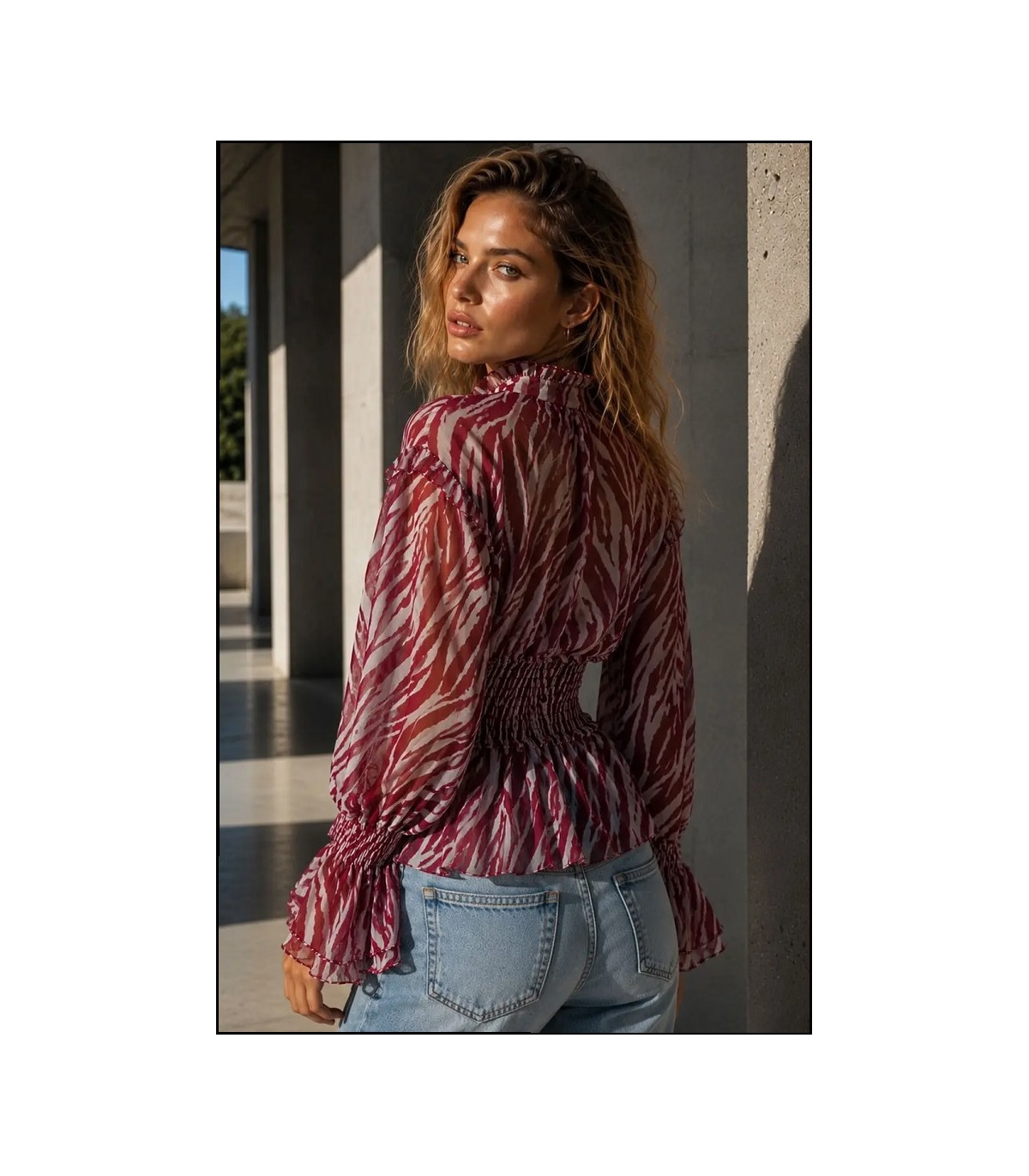 BLUSA ZEBRA WINE BLOUSE BY FETICHE SUANCES