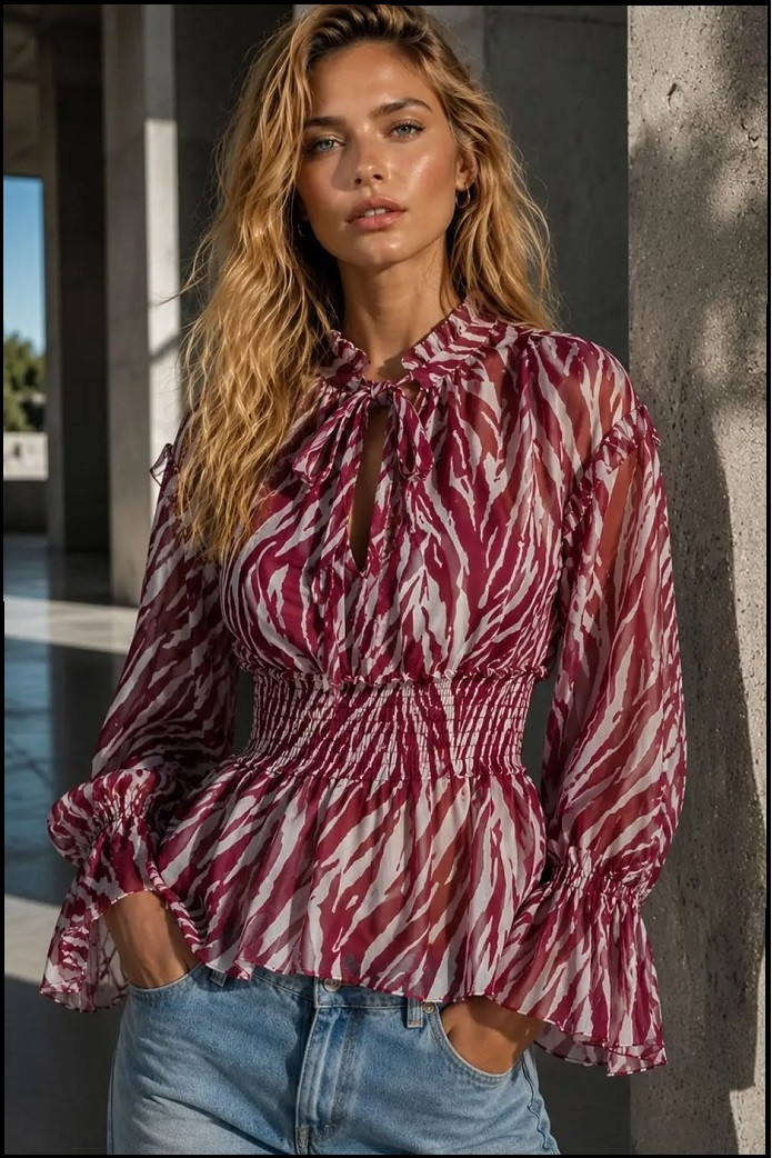 BLUSA ZEBRA WINE BLOUSE BY FETICHE SUANCES