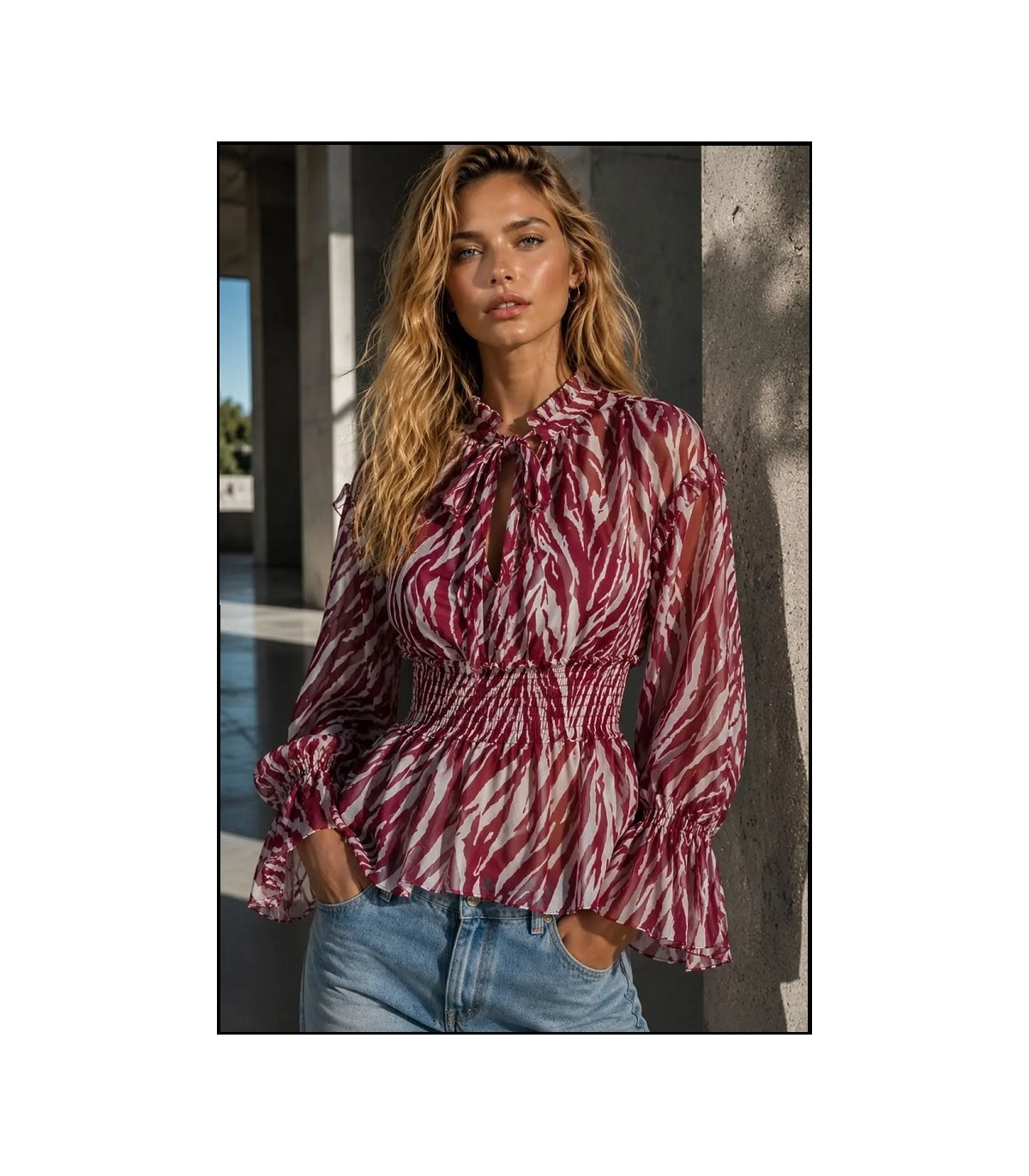 BLUSA ZEBRA WINE BLOUSE BY FETICHE SUANCES