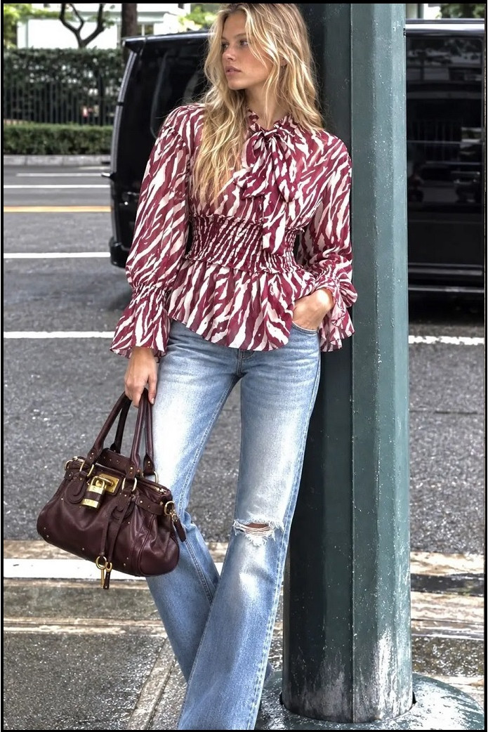 BLUSA ZEBRA WINE BLOUSE BY FETICHE SUANCES